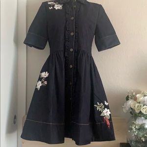 Kate Spade Broome Street Embroidered Shirt Dress